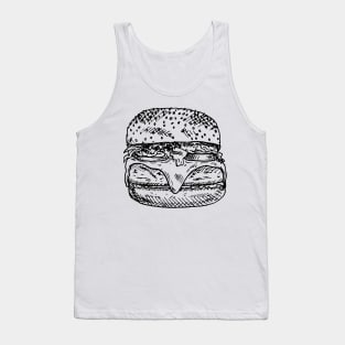 Hand Drawn burger doodle. Sketch style icon. Tank Top